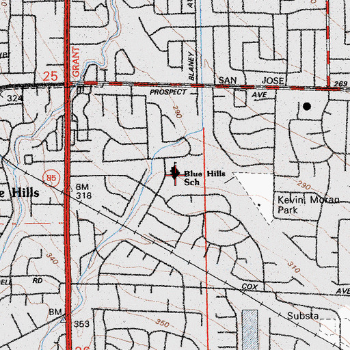 Topographic Map of Azule Park, CA