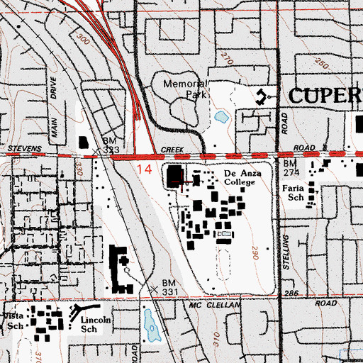 Topographic Map of California History Center, CA