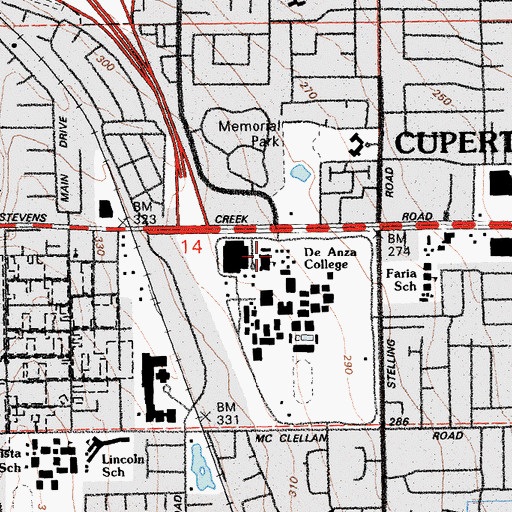 Topographic Map of Flint Center, CA