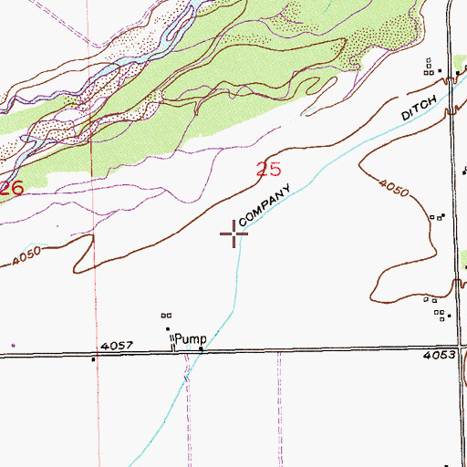 Topographic Map of Company Ditch, CO