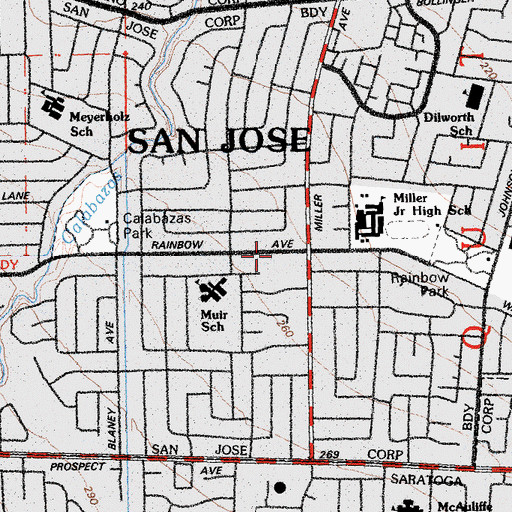 Topographic Map of New Community of Faith Church, CA