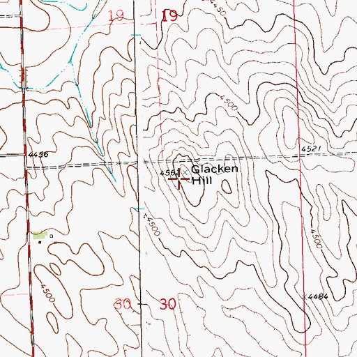 Topographic Map of Glacken Hill, CO