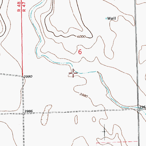 Topographic Map of Red Willow Creek, CO