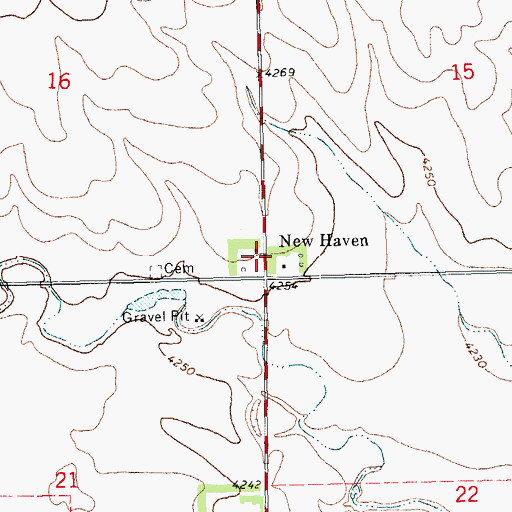 Topographic Map of New Haven, CO