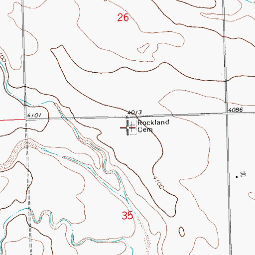 Topographic Map of Rockland Cemetery, CO