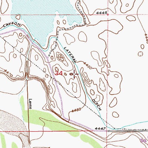 Topographic Map of Layton Lateral Ditch, CO