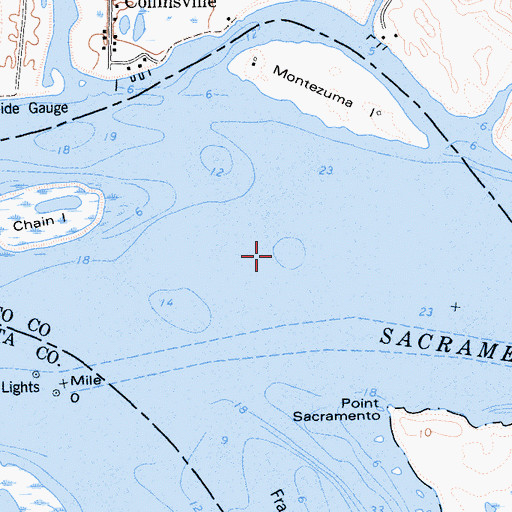 Topographic Map of Sacramento-San Joaquin Delta, CA