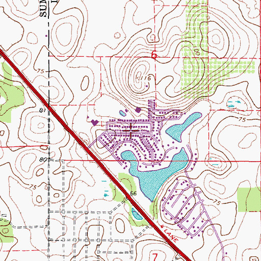 Topographic Map of Orange Blossom Gardens Mobile Home Park (historical), FL