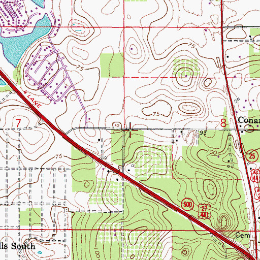 Topographic Map of North Lake Presbyterian Church, FL