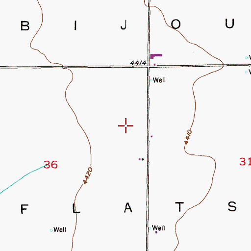 Topographic Map of Bijou Flats, CO