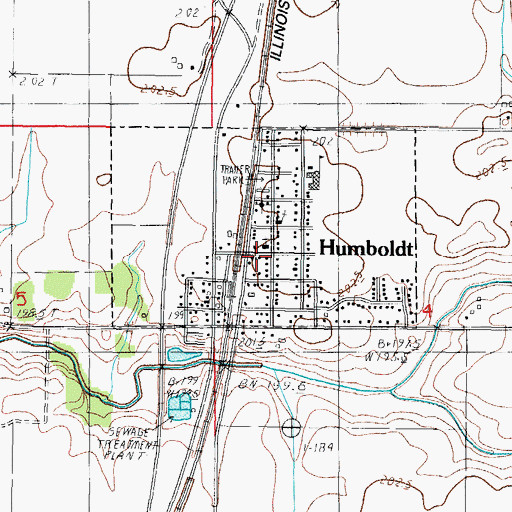 Topographic Map of Humboldt Post Office, IL