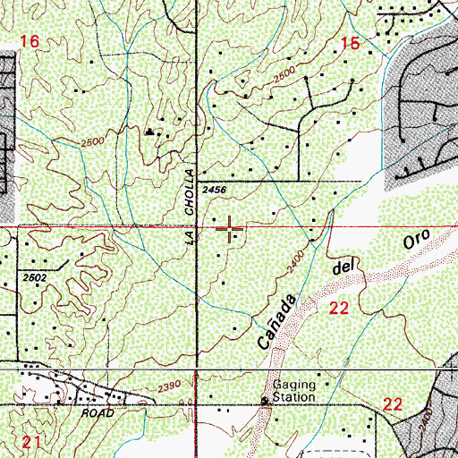 Topographic Map of Bonnie Brae Ranch, AZ