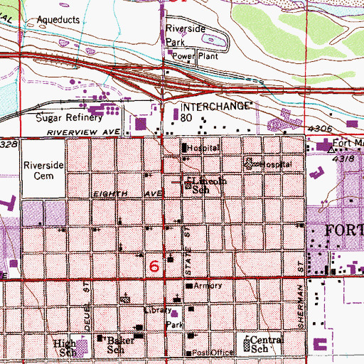 Topographic Map of Lincoln School, CO