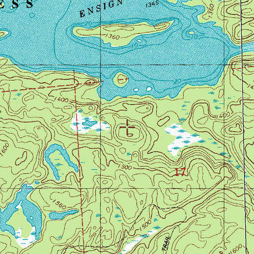 Topographic Map of Boundary Waters Canoe Area Wilderness, MN