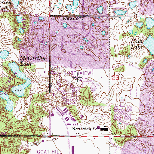 Topographic Map of Northview Park, MN