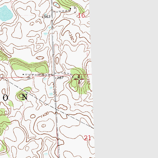 Topographic Map of Felker Family Cemetery, MN