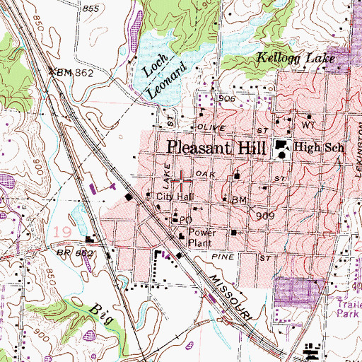 Topographic Map of Wyoming (historical), MO