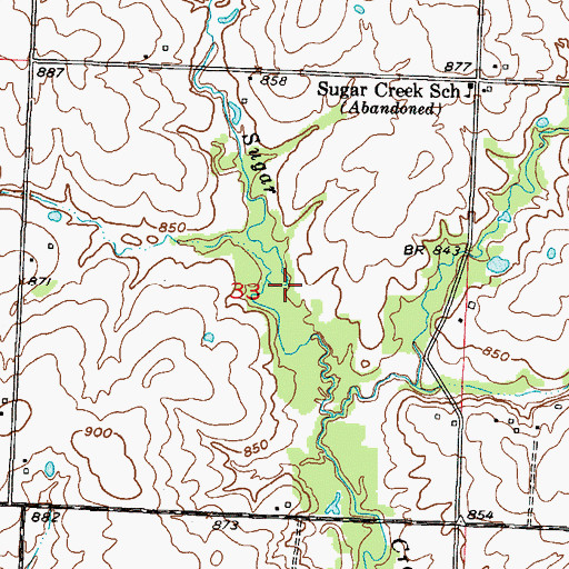 Topographic Map of Rockford (historical), MO