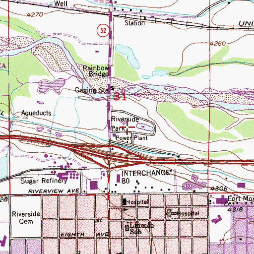Topographic Map of Riverside Park, CO