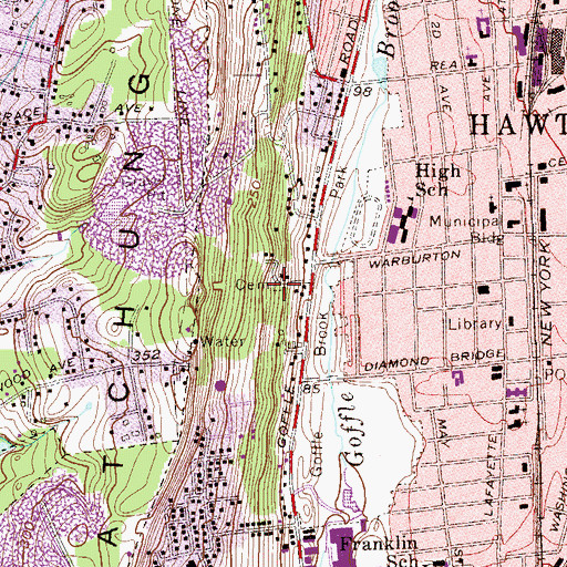 Topographic Map of Paterson Dutch Cemetery, NJ