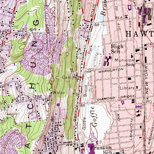 Topographic Map of Ahavath Joseph Jewish Cemetery, NJ