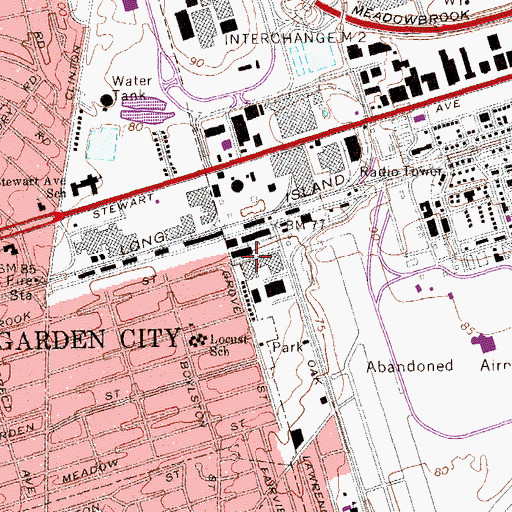 Topographic Map of Camp Mills (historical), NY
