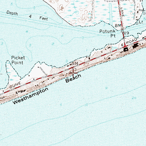 Topographic Map of Potunk, NY