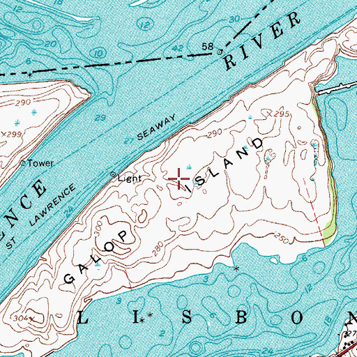 Topographic Map of Shoemaker Island, NY