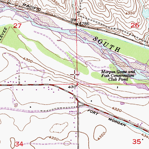 Topographic Map of Muir Ponds, CO