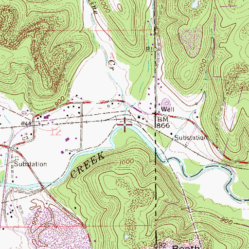 Topographic Map of Stateline Creek, OH