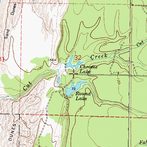 Topographic Map of The Lagoon (historical), OR