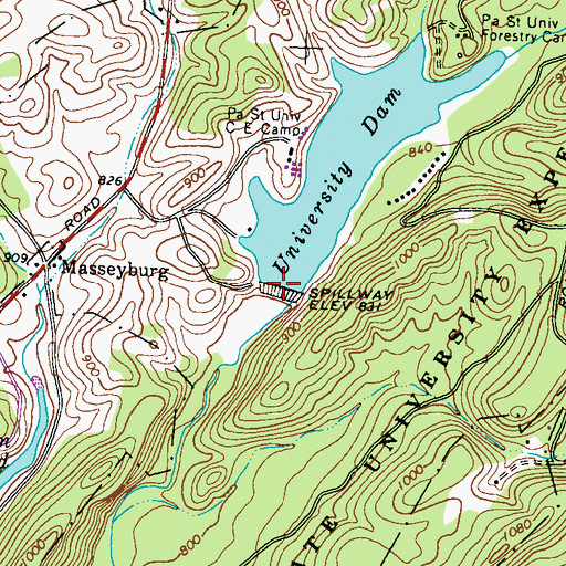 Topographic Map of Stone Valley, PA