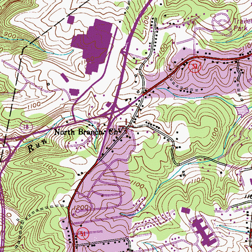 Topographic Map of North Branch Cemetery, PA