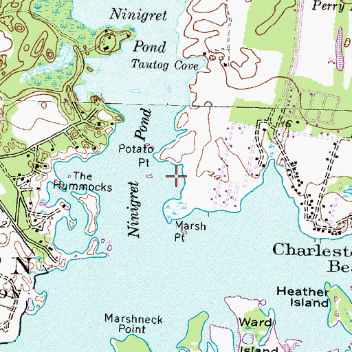 Topographic Map of Children Cove, RI