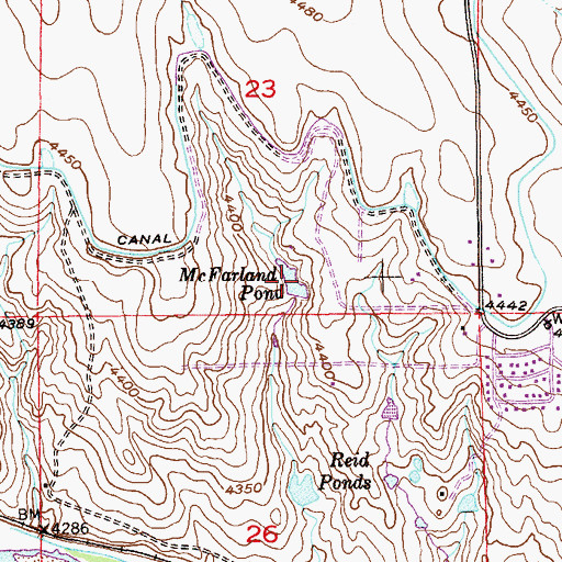 Topographic Map of McFarland Pond, CO