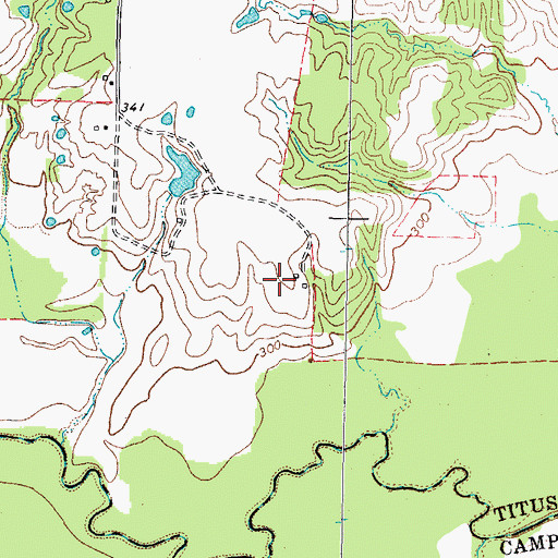 Topographic Map of Fort Sherman Dam, TX