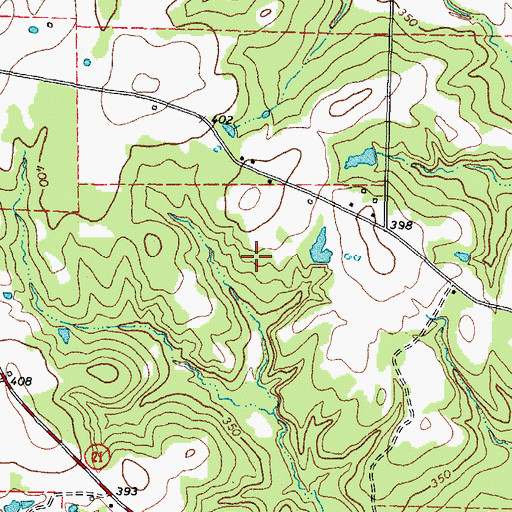Topographic Map of Lake Bob Sandlin State Park, TX