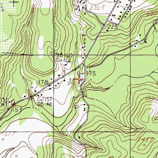 Topographic Map of Byerly Cemetery, TX