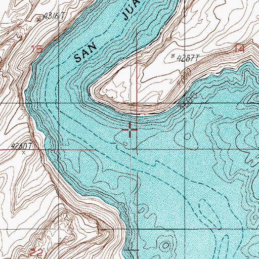 Topographic Map of San Juan Arm, UT