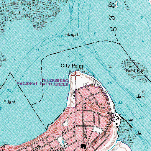 Topographic Map of City Point (historical), VA