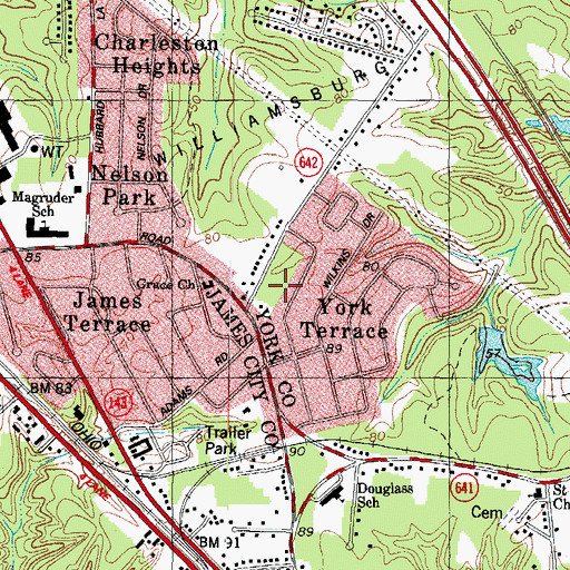 Topographic Map of Fort Magruder (historical), VA