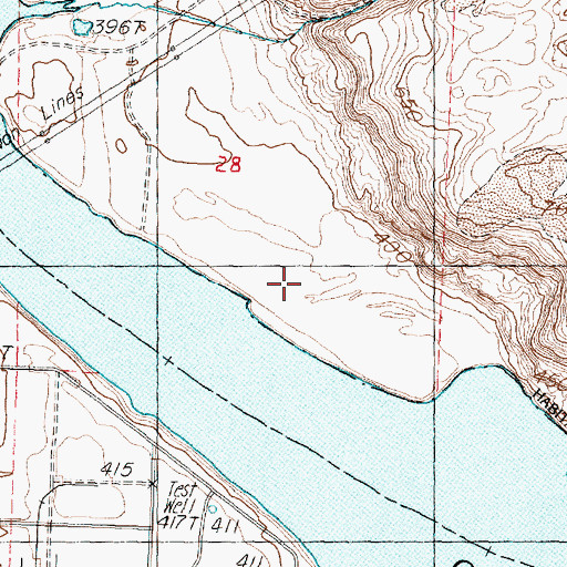 Topographic Map of Hanford Reach, WA
