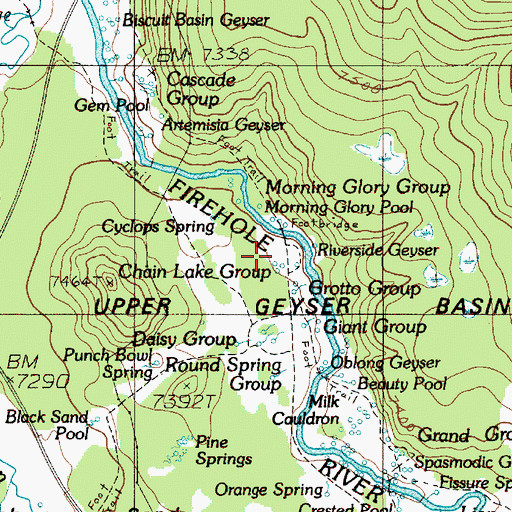 Topographic Map of Link Geyser, WY