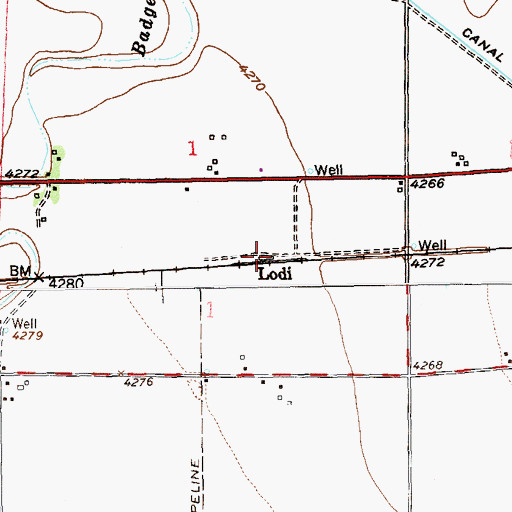 Topographic Map of Lodi, CO