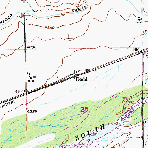 Topographic Map of Dodd, CO