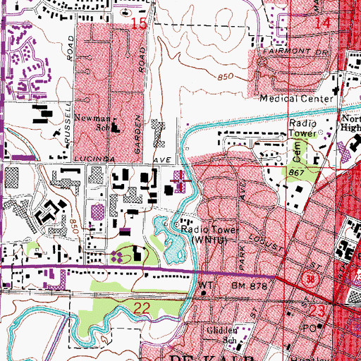 Topographic Map of Boutell Memorial Concert Hall, IL