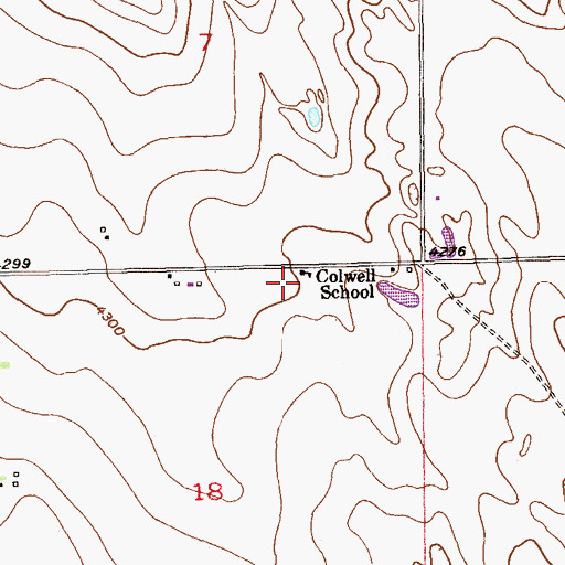 Topographic Map of Colwell School, CO