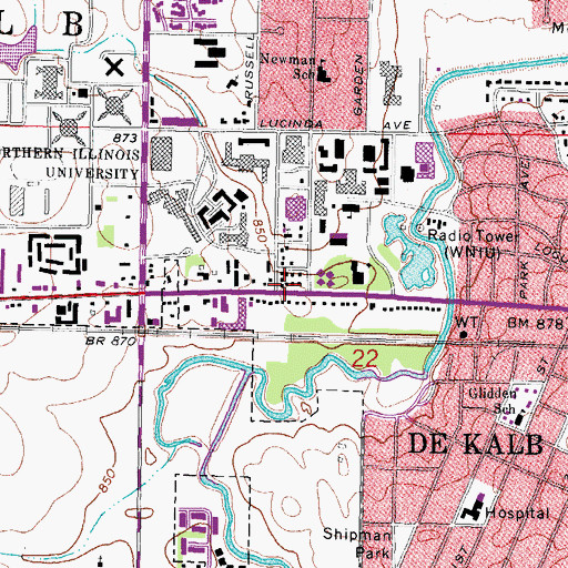 Topographic Map of Center for Black Studies, IL
