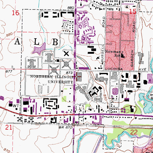 Topographic Map of Chick Evans Field House, IL