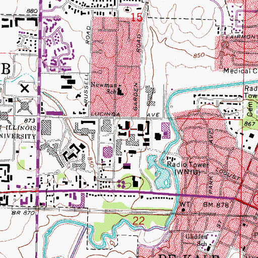 Topographic Map of East Heating Plant, IL